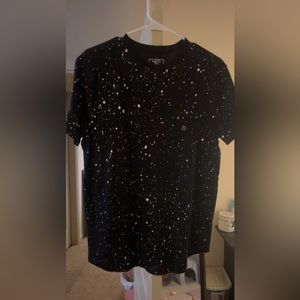 Splattered black and white shirt. Size small.